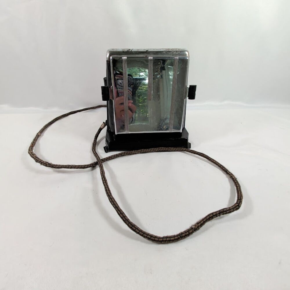 Vintage Sterling Electric Mfg Chrome Flip Door Toaster Type AUJ Chicago Untested